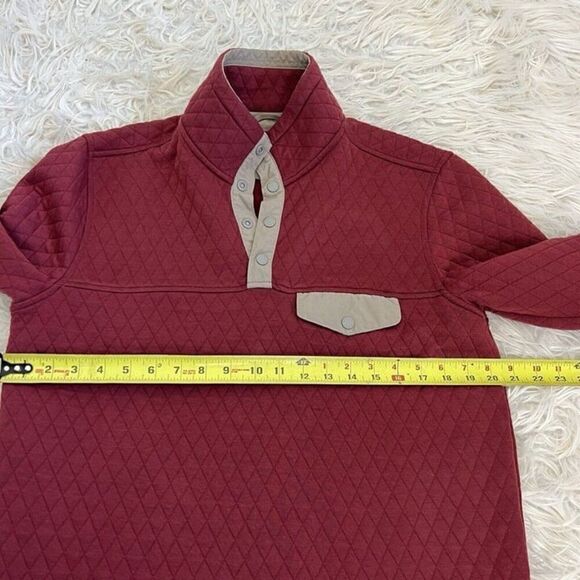 Untuckit Red Sweater Men's Medium Snap Pullover Carufe Quilted Casual Fleece - Picture 3 of 8
